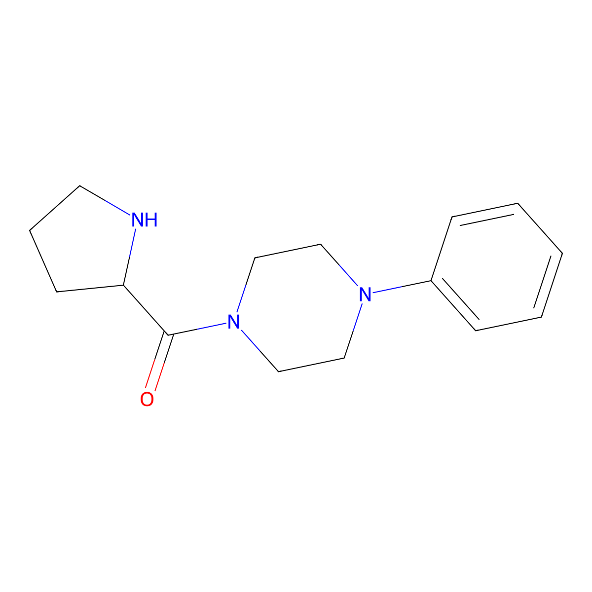 (4-Phenyl-piperazin-1-yl)-pyrrolidin-2-yl-methanone molecular structure, CAS 1009417-38-2