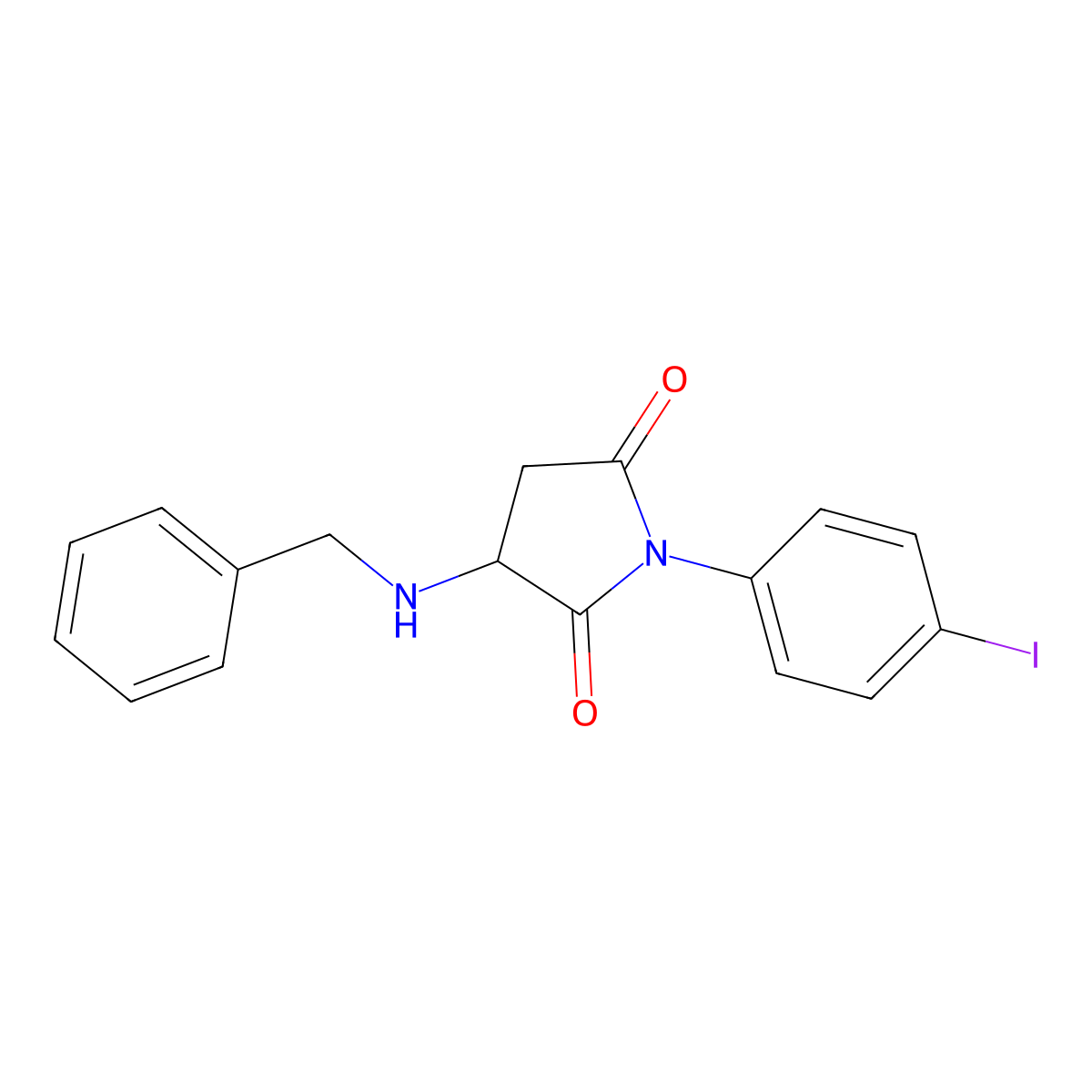 3-(Benzylamino)-1-(4-iodophenyl)pyrrolidine-2,5-dione molecular structure, CAS 1009417-93-9