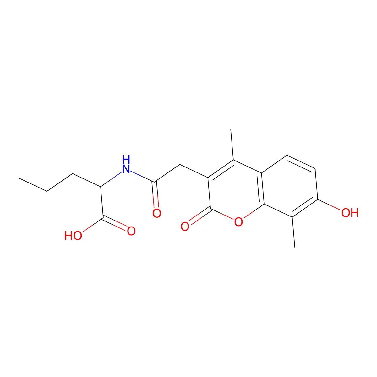 N-[(7-hydroxy-4,8-dimethyl-2-oxo-2H-chromen-3-yl)acetyl]norvaline molecular structure, CAS 1009418-64-7