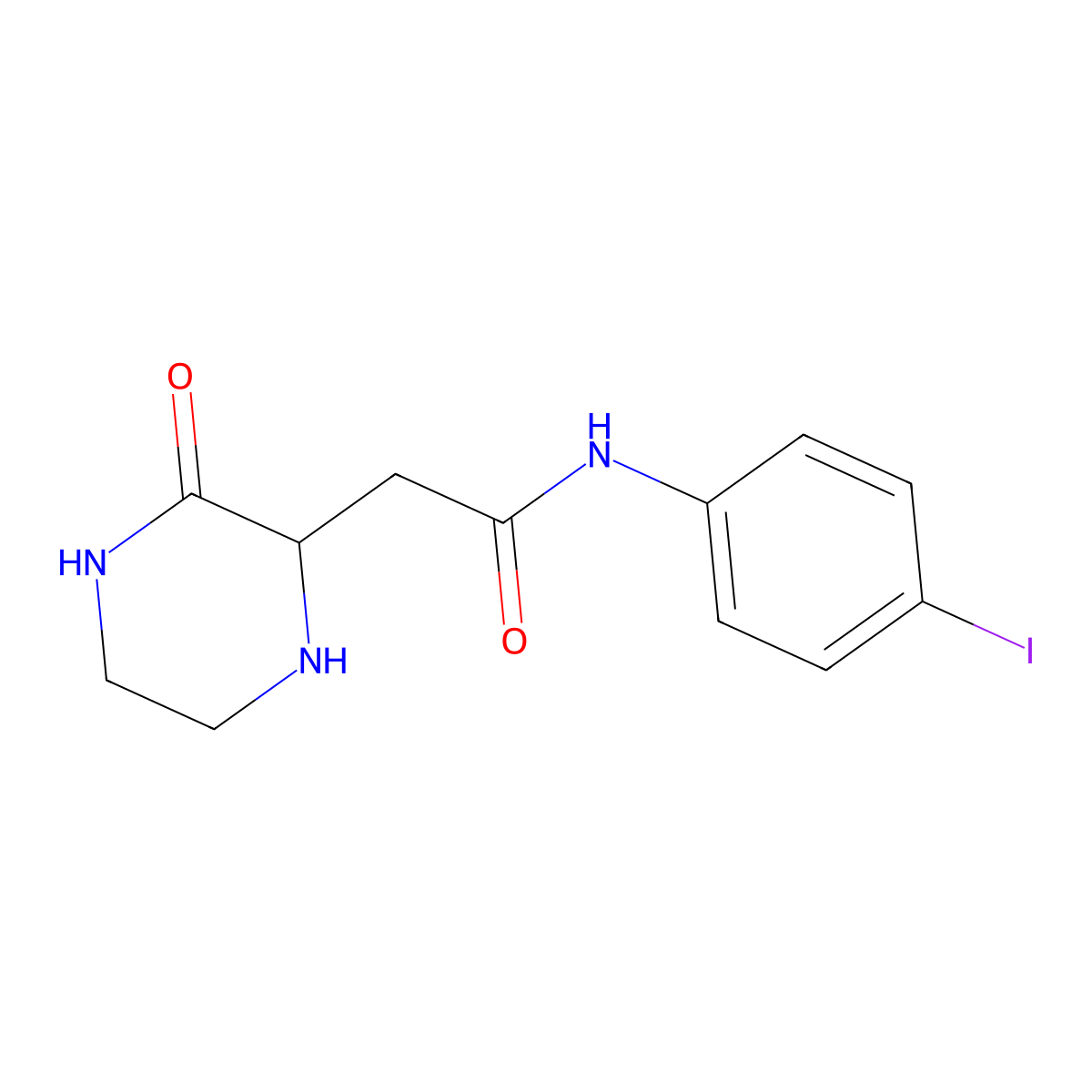 N-(4-iodophenyl)-2-(3-oxopiperazin-2-yl)acetamide molecular structure, CAS 1009418-79-4