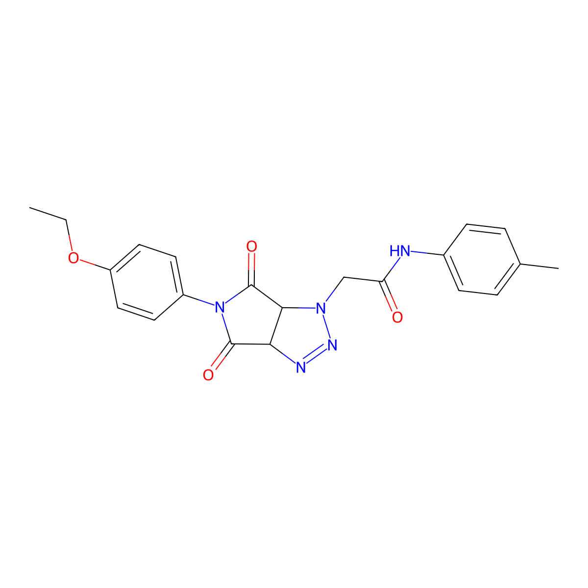 2-[5-(4-ethoxyphenyl)-4,6-dioxo-4,5,6,6a-tetrahydropyrrolo[3,4-d][1,2,3]triazol-1(3aH)-yl]-N-(4-methylphenyl)acetamide molecular structure, CAS 1009419-21-9