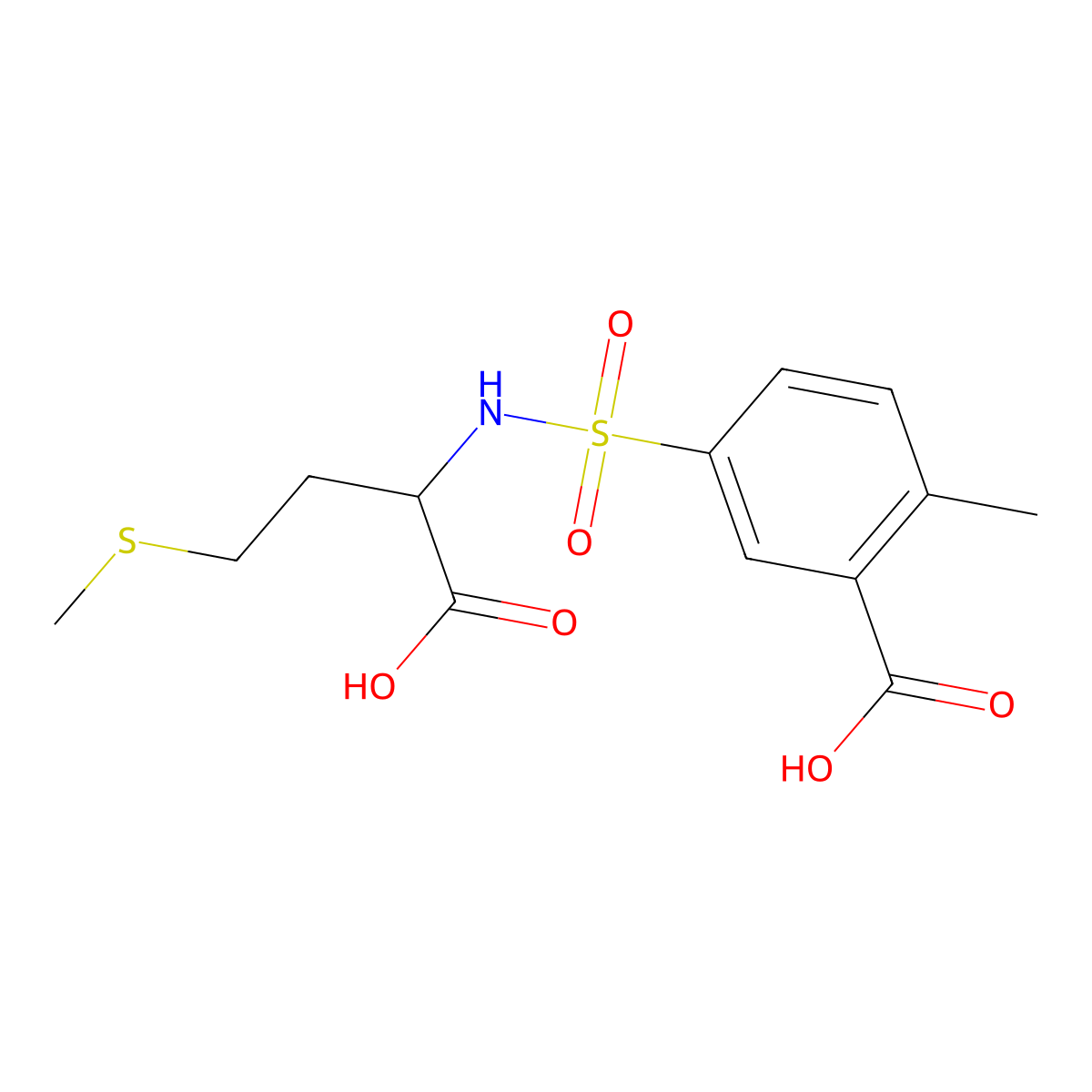 5-{[1-Carboxy-3-(methylsulfanyl)propyl]sulfamoyl}-2-methylbenzoic acid molecular structure, CAS 1009419-81-1
