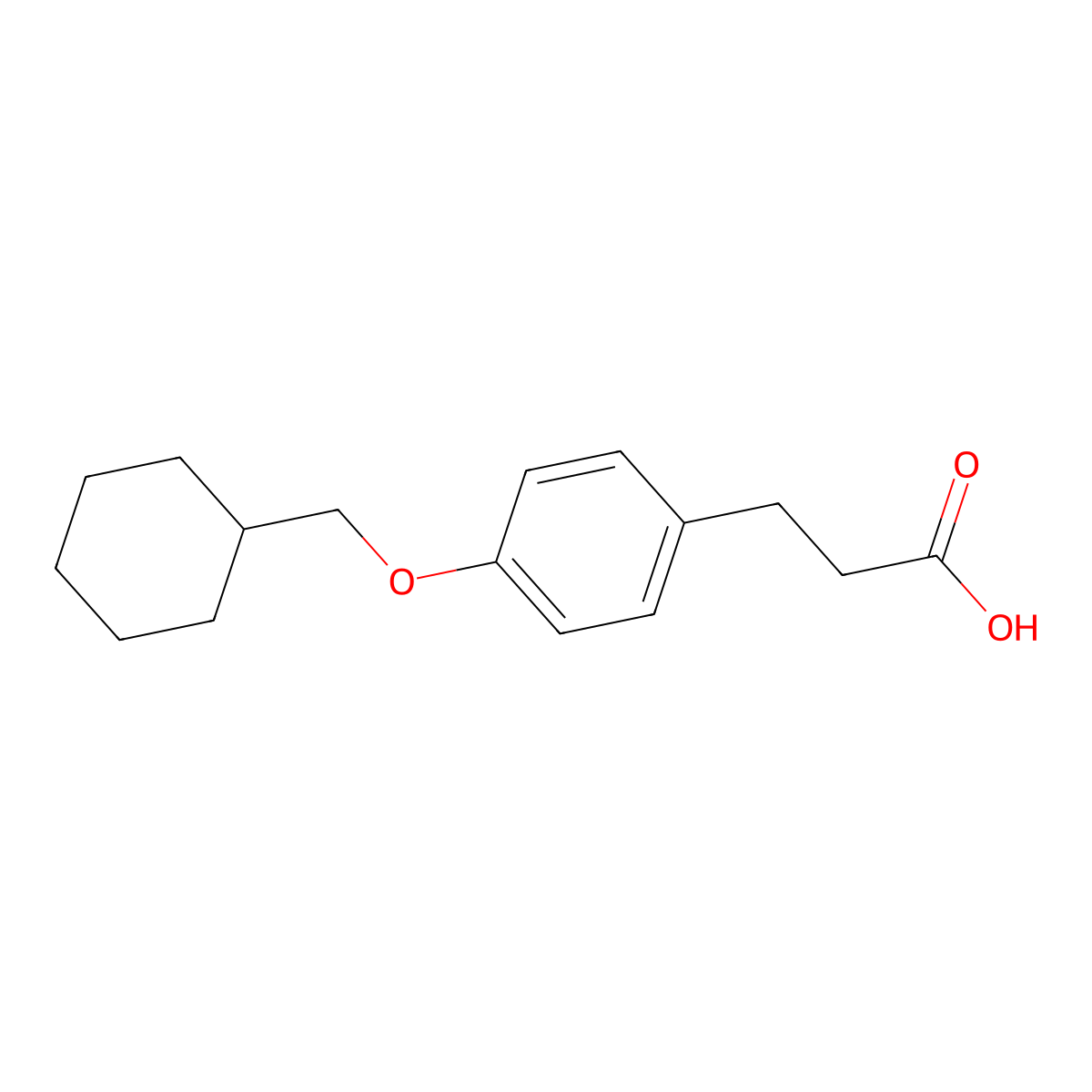 4-(Cyclohexylmethoxy)-benzenepropanoic acid molecular structure, CAS 100944-08-9