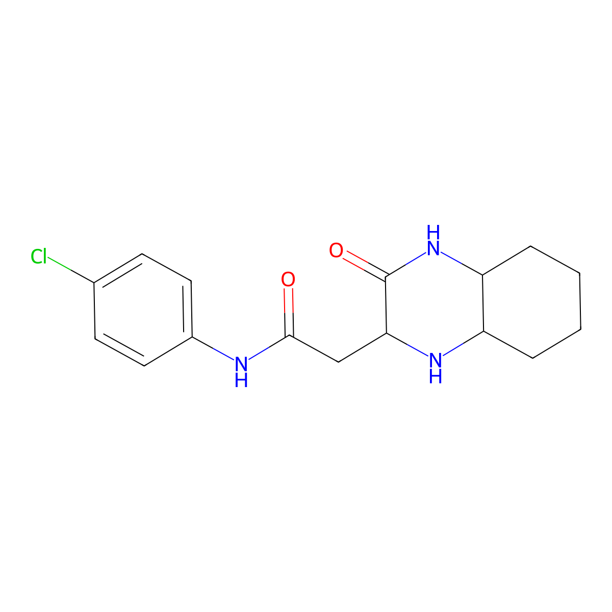 N-(4-chlorophenyl)-2-(3-oxodecahydroquinoxalin-2-yl)acetamide molecular structure, CAS 1009459-41-9