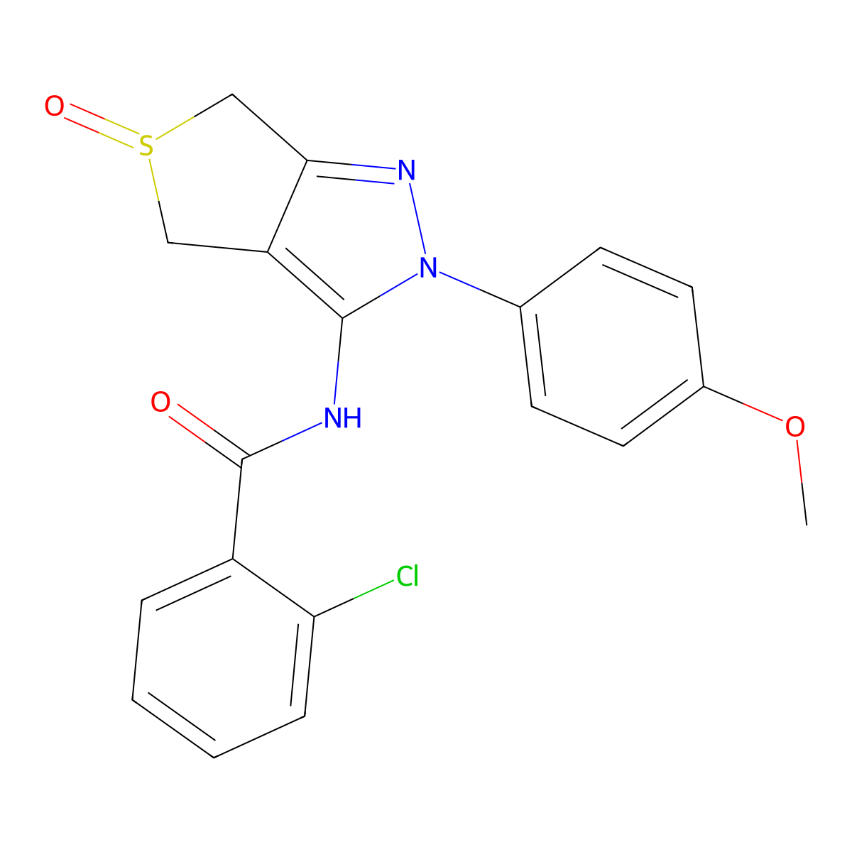 2-chloro-N-[2-(4-methoxyphenyl)-5-oxo-4,6-dihydrothieno[3,4-c]pyrazol-3-yl]benzamide molecular structure, CAS 1009459-66-8