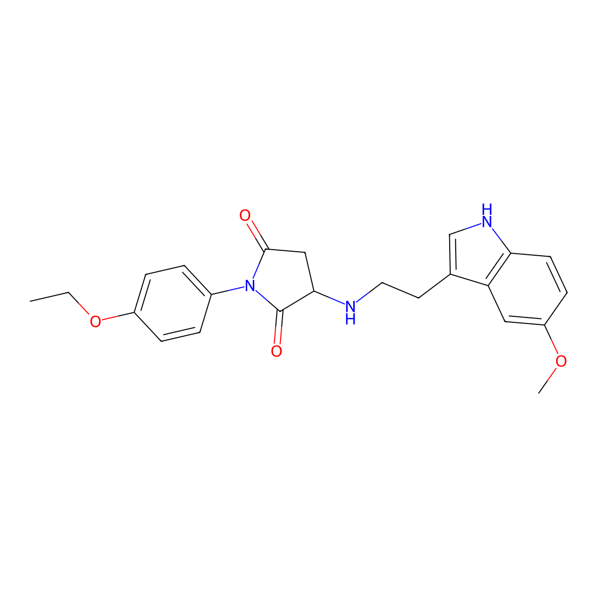 1-(4-ethoxyphenyl)-3-{[2-(5-methoxy-1H-indol-3-yl)ethyl]amino}pyrrolidine-2,5-dione molecular structure, CAS 1009479-52-0