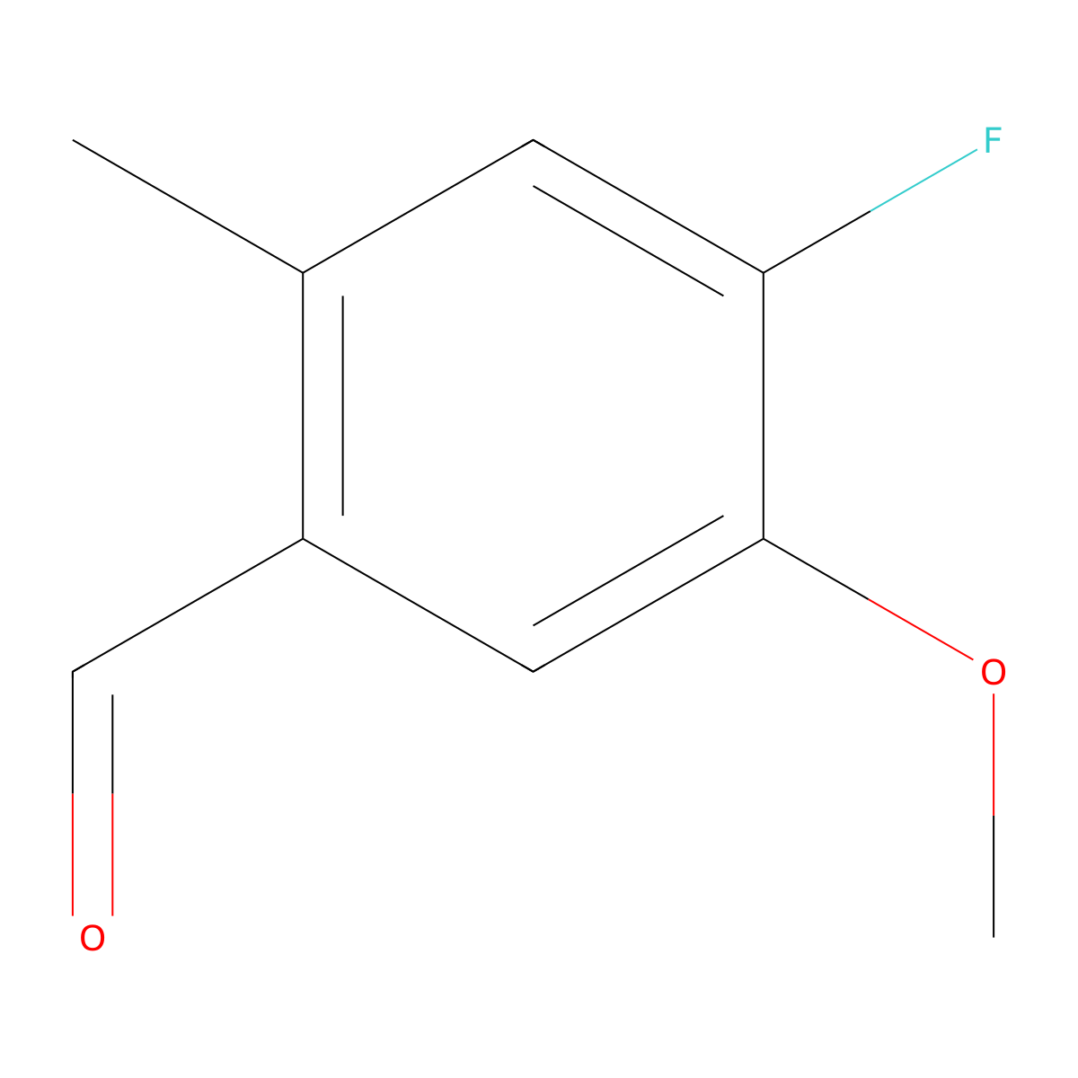 4-Fluoro-5-methoxy-2-methylbenzaldehyde molecular structure, CAS 100948-47-8