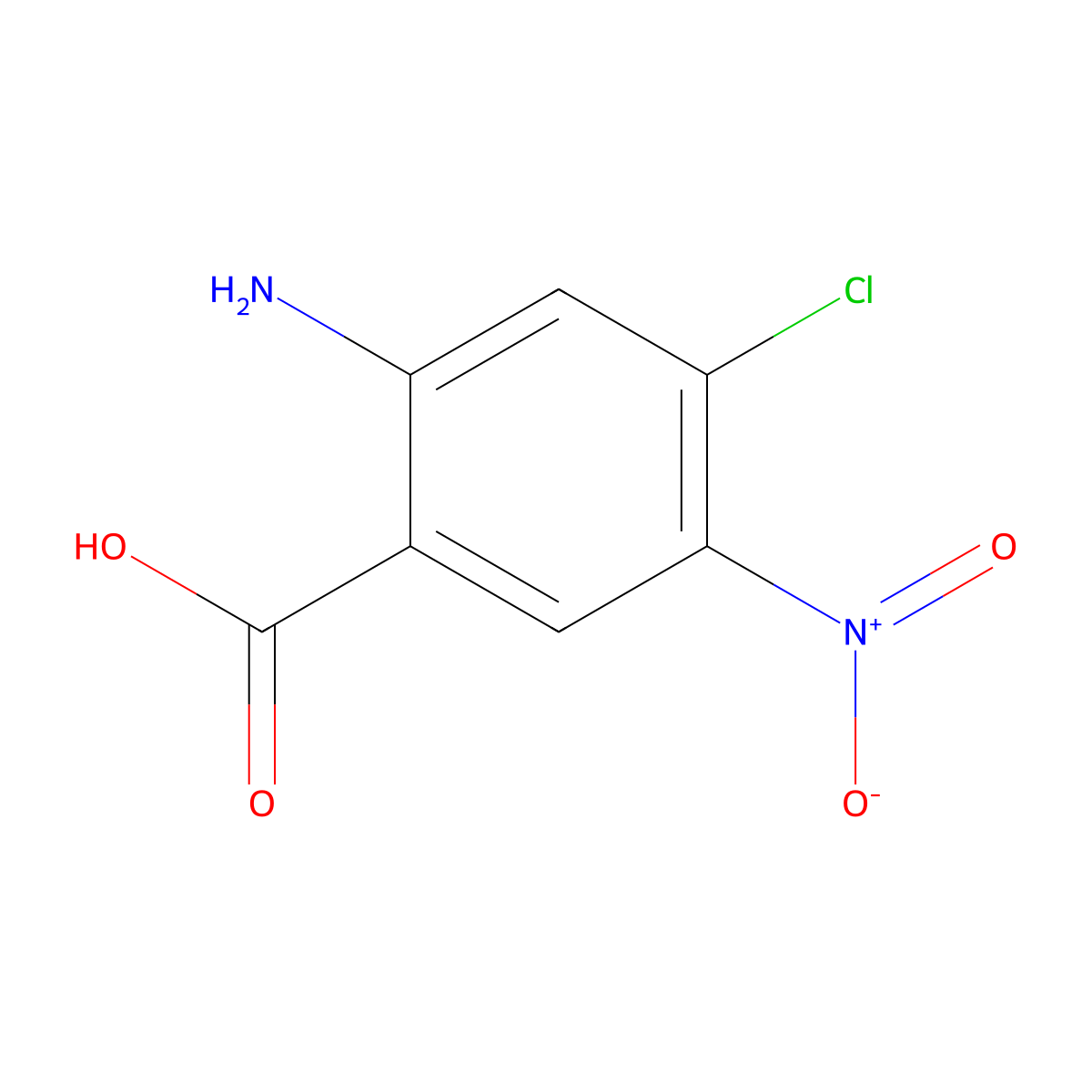 2-Amino-4-chloro-5-nitrobenzoic acid molecular structure, CAS 100948-85-4