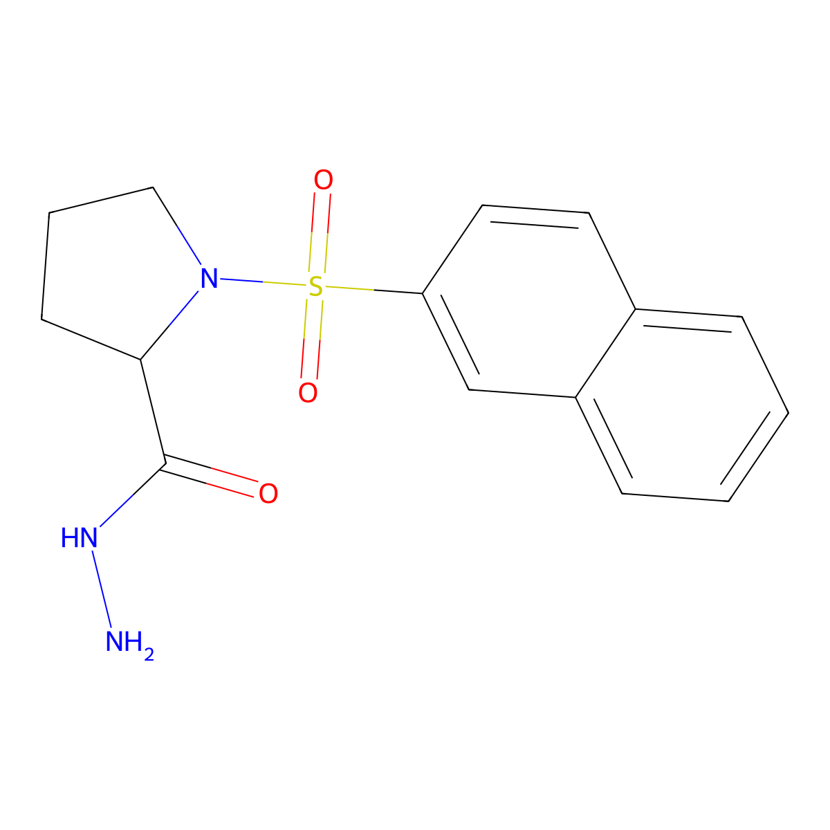 1-(2-Naphthylsulfonyl)pyrrolidine-2-carbohydrazide molecular structure, CAS 1009484-73-4