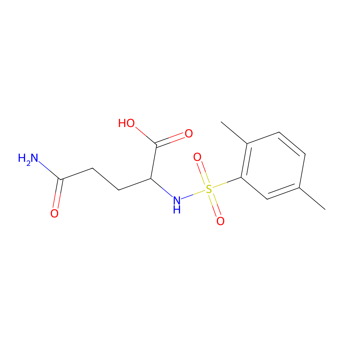 4-Carbamoyl-2-(2,5-dimethylbenzenesulfonamido)butanoic acid molecular structure, CAS 1009486-78-5