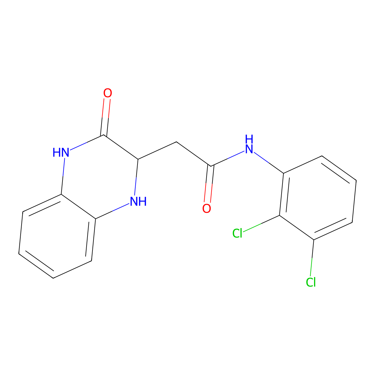 N-(2,3-dichlorophenyl)-2-(3-oxo-1,2,3,4-tetrahydroquinoxalin-2-yl)acetamide molecular structure, CAS 1009487-04-0