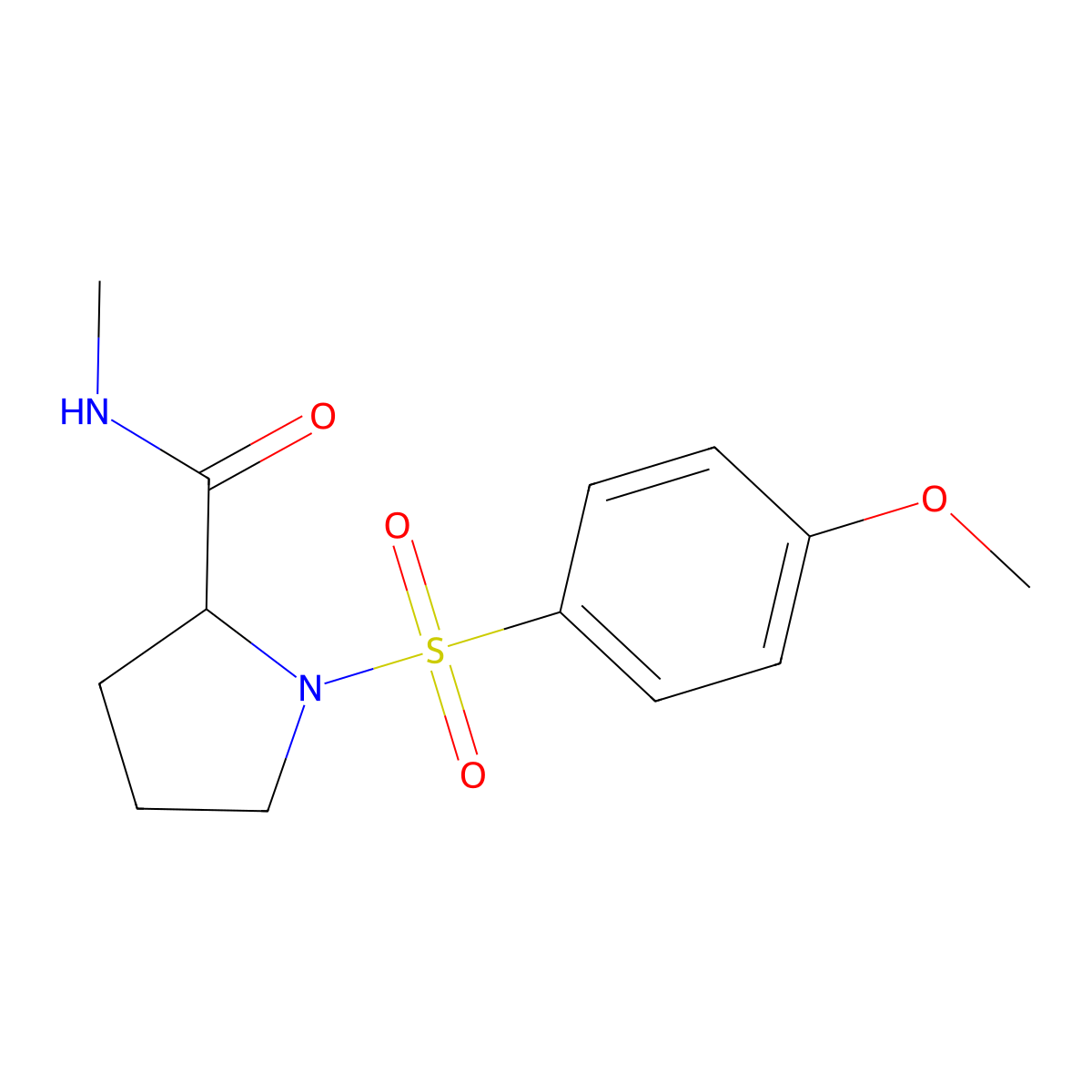 1-[(4-methoxyphenyl)sulfonyl]-N-methylprolinamide molecular structure, CAS 1009487-15-3