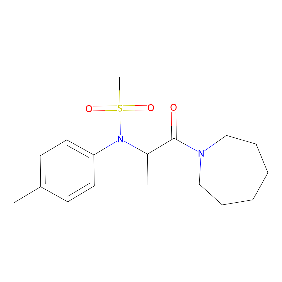 N-[1-(azepan-1-yl)-1-oxopropan-2-yl]-N-(4-methylphenyl)methanesulfonamide molecular structure, CAS 1009488-99-6