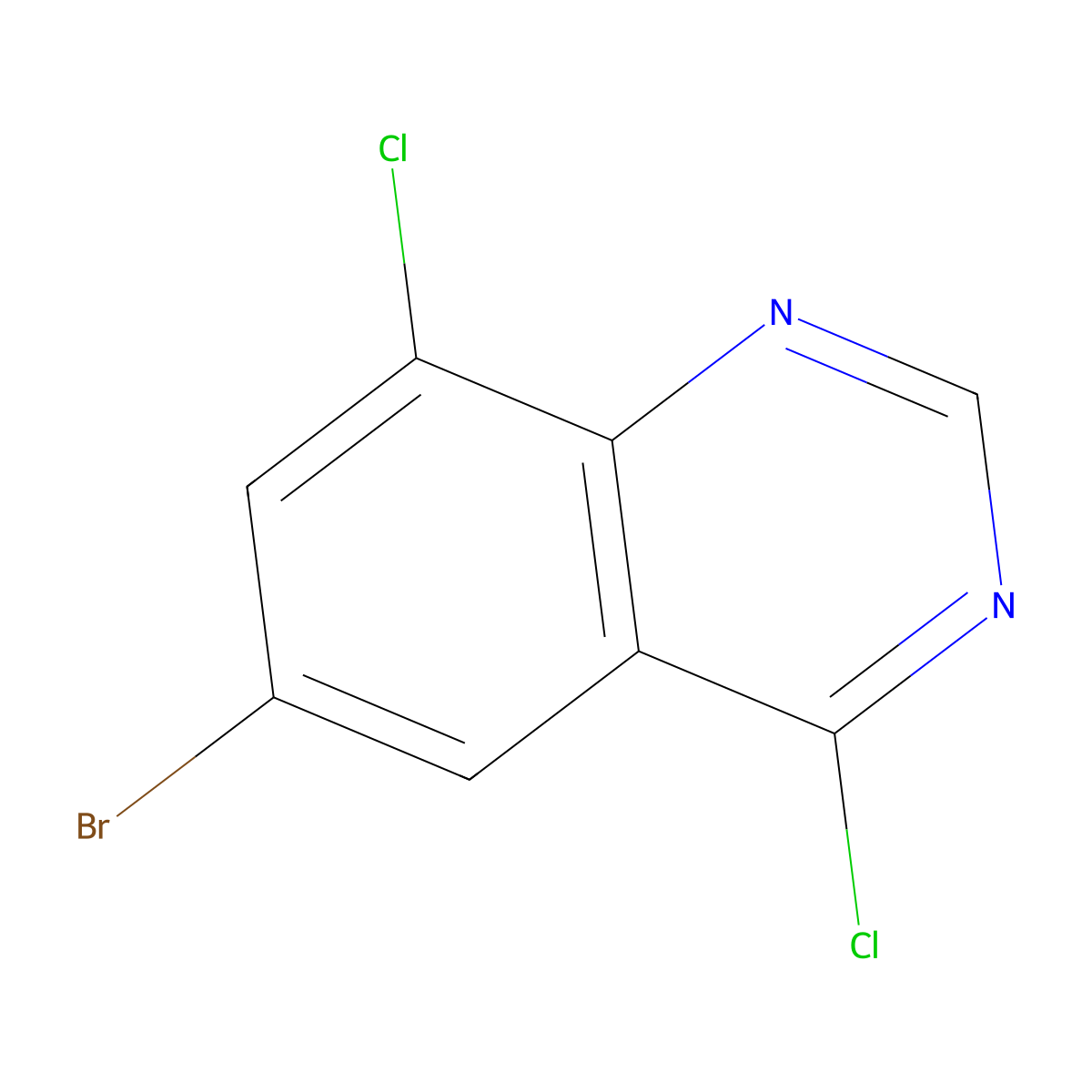 6-Bromo-4,8-dichloroquinazoline molecular structure, CAS 100949-31-3