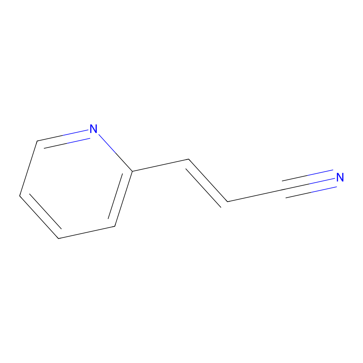 (2E)-3-(pyridin-2-yl)prop-2-enenitrile molecular structure, CAS 100949-40-4