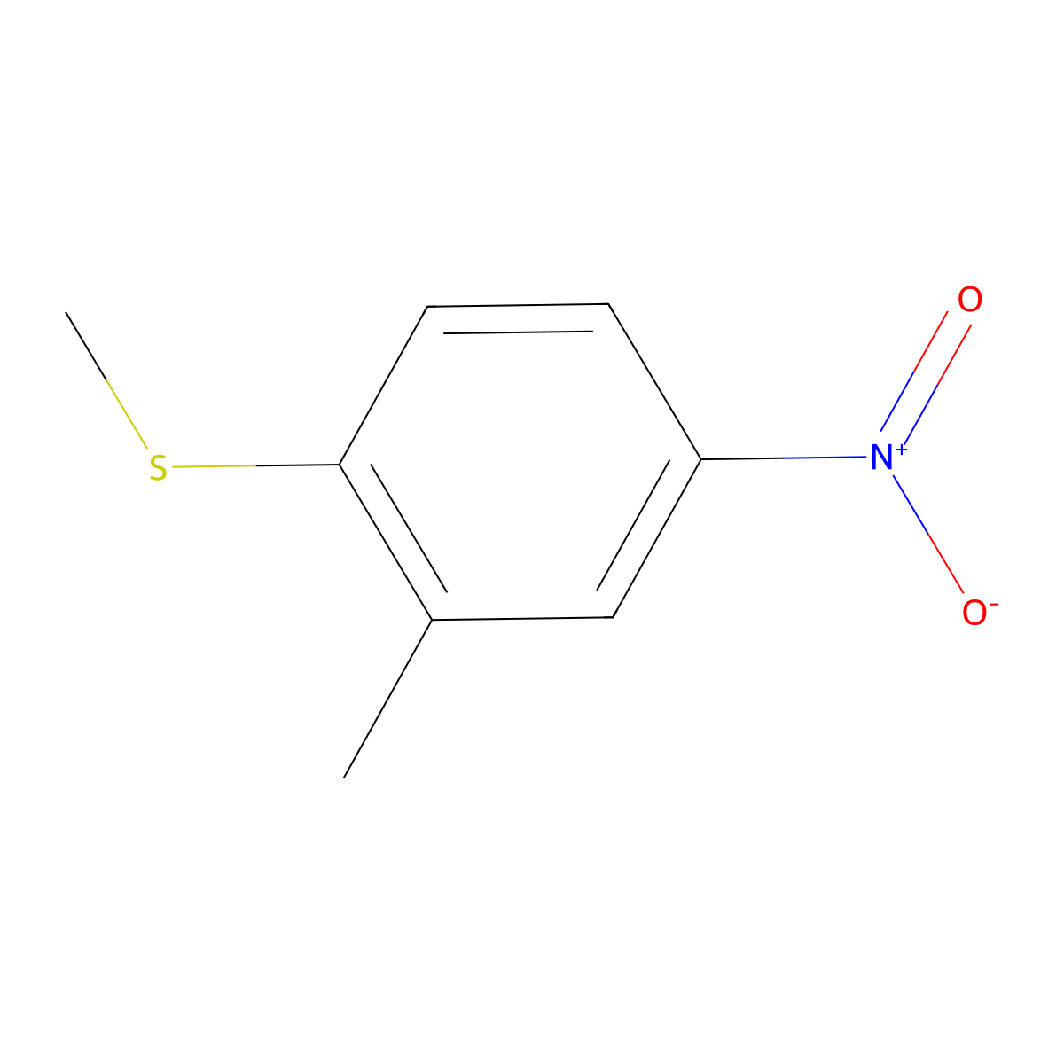 2-Methyl-1-(methylsulfanyl)-4-nitrobenzene molecular structure, CAS 100949-45-9