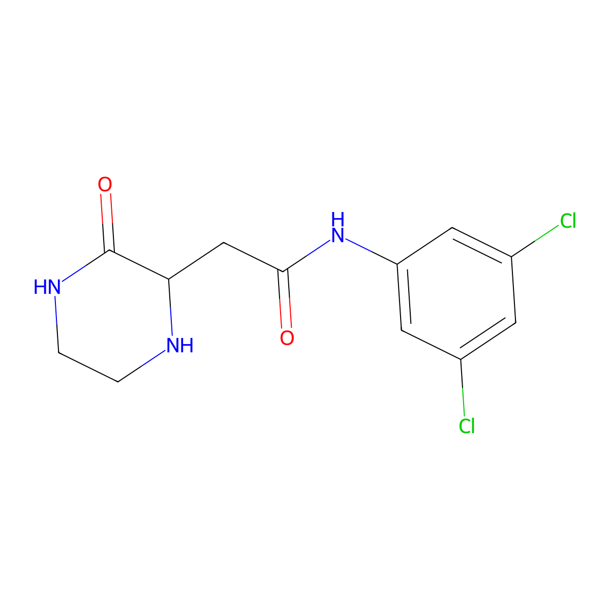 N-(3,5-dichlorophenyl)-2-(3-oxopiperazin-2-yl)acetamide molecular structure, CAS 1009495-53-7