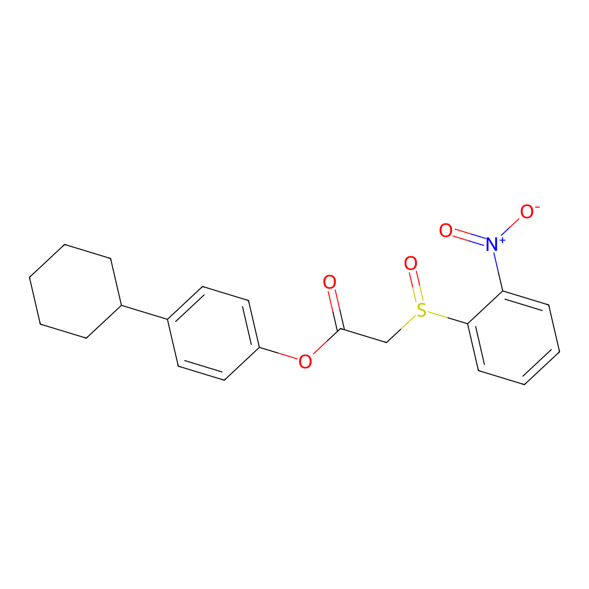 4-Cyclohexylphenyl 2-((2-nitrophenyl)sulfinyl)acetate molecular structure, CAS 1009495-82-2