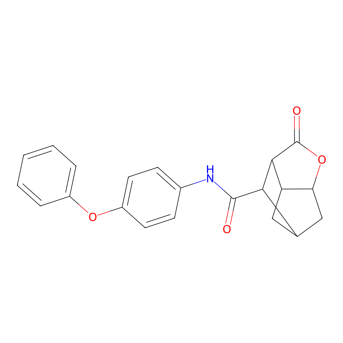 2-oxo-N-(4-phenoxyphenyl)hexahydro-2H-3,5-methanocyclopenta[b]furan-7-carboxamide molecular structure, CAS 1009496-07-4