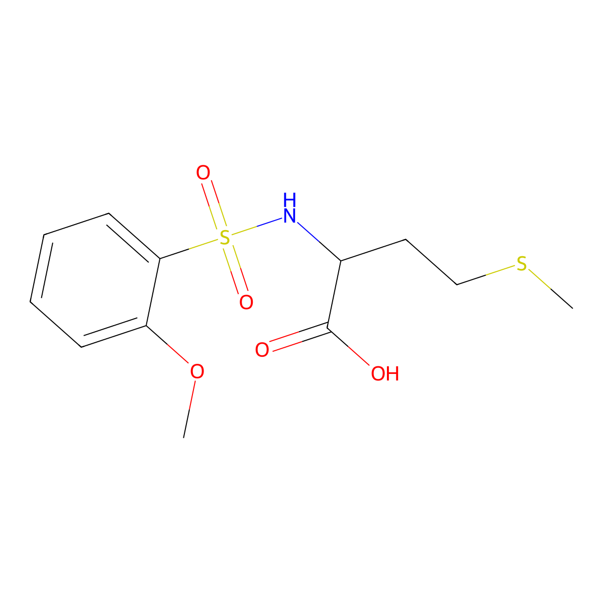 2-(2-Methoxybenzenesulfonamido)-4-(methylsulfanyl)butanoic acid molecular structure, CAS 1009496-95-0