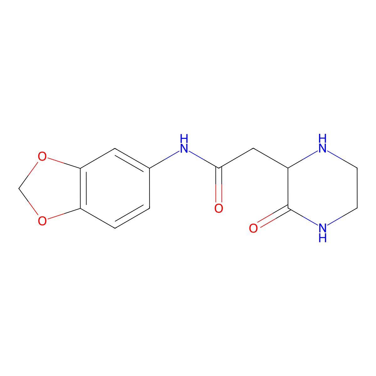 N-(1,3-benzodioxol-5-yl)-2-(3-oxopiperazin-2-yl)acetamide molecular structure, CAS 1009498-82-1