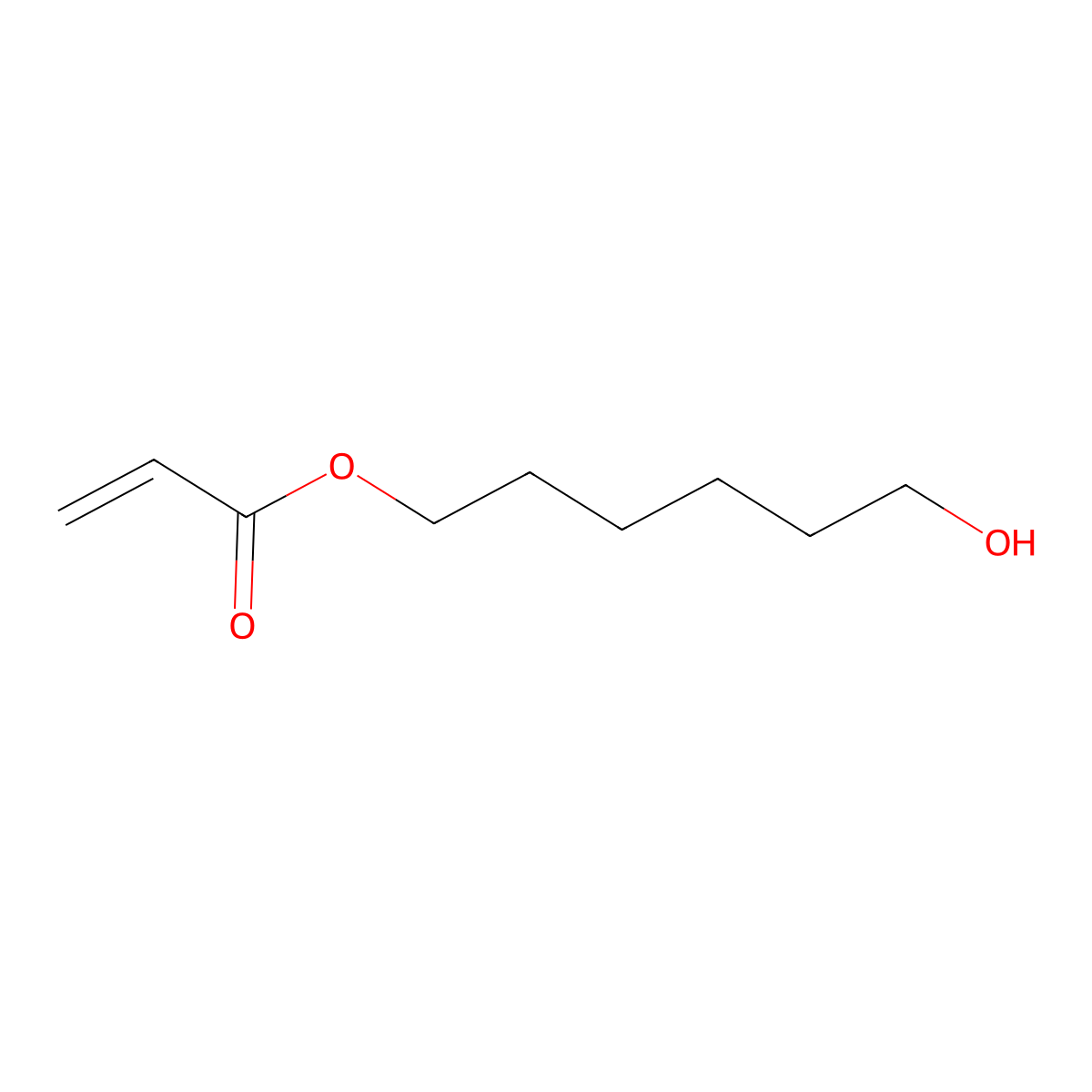 6-Hydroxyhexyl acrylate molecular structure, CAS 10095-14-4