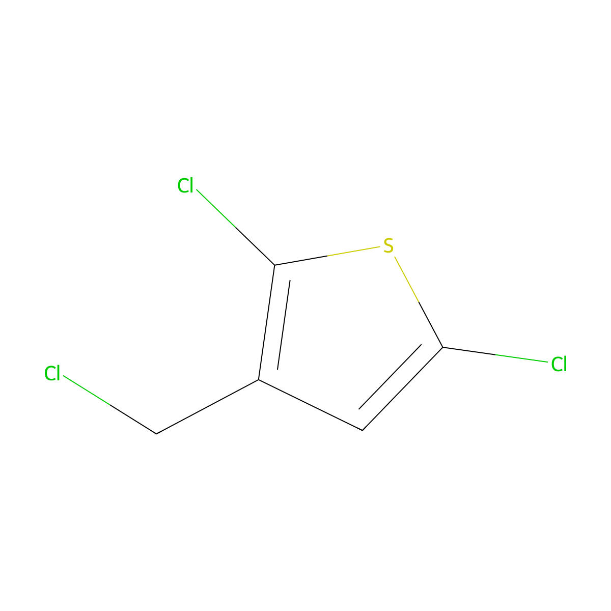 2,5-Dichloro-3-(chloromethyl)thiophene molecular structure, CAS 10095-91-7