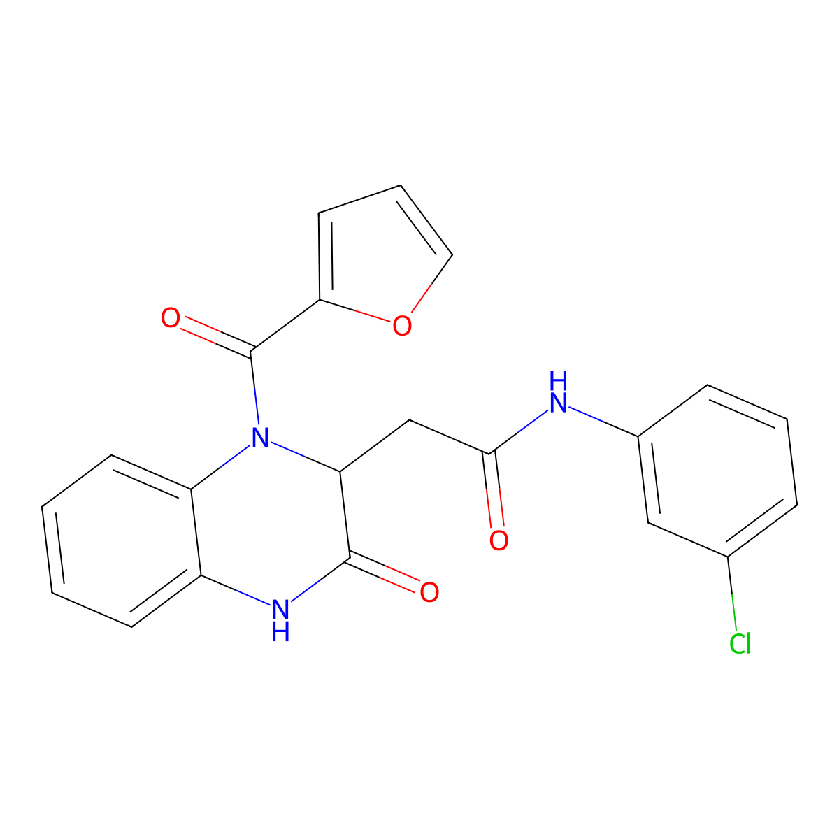 N-(3-chlorophenyl)-2-[1-(furan-2-ylcarbonyl)-3-oxo-1,2,3,4-tetrahydroquinoxalin-2-yl]acetamide molecular structure, CAS 1009500-25-7
