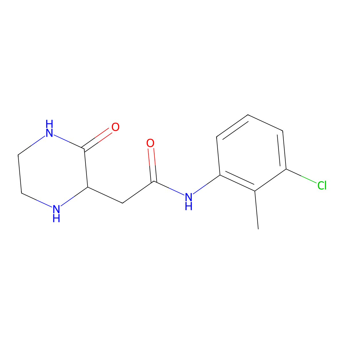 N-(3-chloro-2-methylphenyl)-2-(3-oxopiperazin-2-yl)acetamide molecular structure, CAS 1009501-28-3