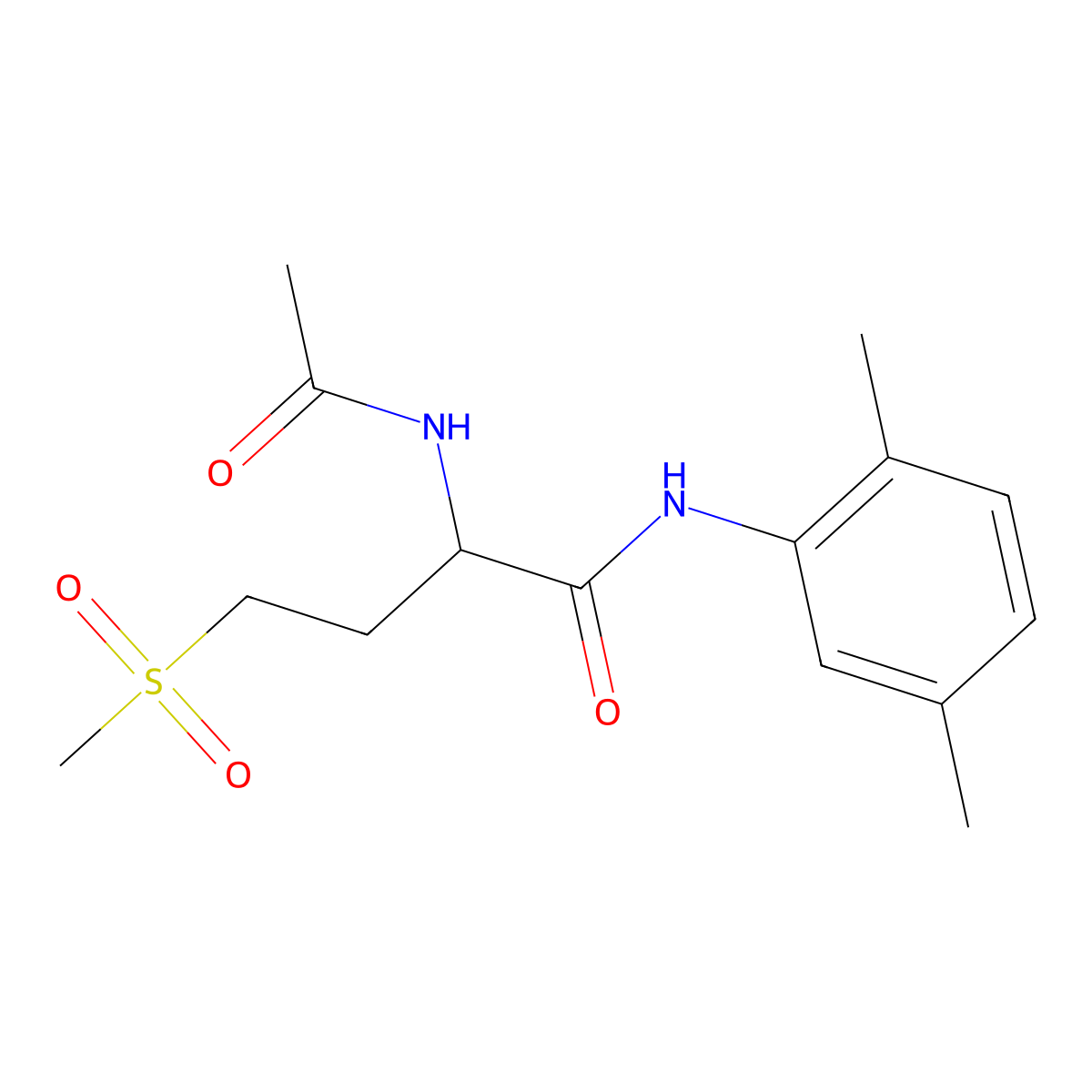 2-acetamido-N-(2,5-dimethylphenyl)-4-methylsulfonylbutanamide molecular structure, CAS 1009501-33-0