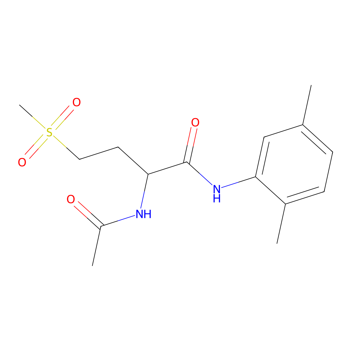 2-acetamido-N-(2,5-dimethylphenyl)-4-methylsulfonylbutanamide molecular structure, CAS 1009501-33-0