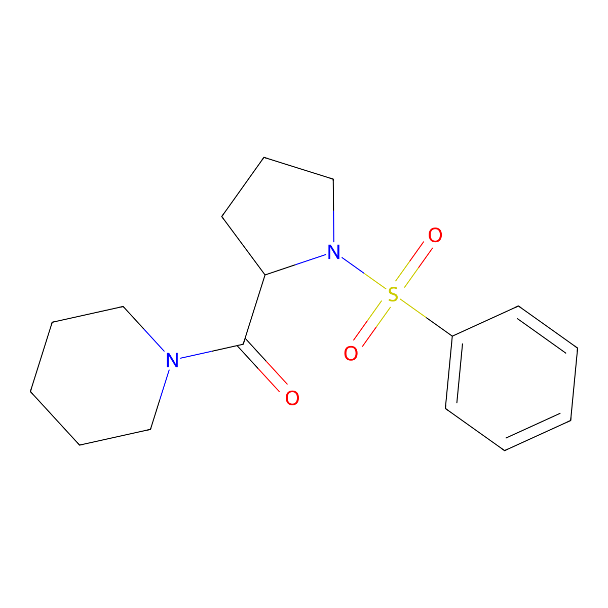 [1-(Benzenesulfonyl)pyrrolidin-2-yl]-piperidin-1-ylmethanone molecular structure, CAS 1009505-64-9