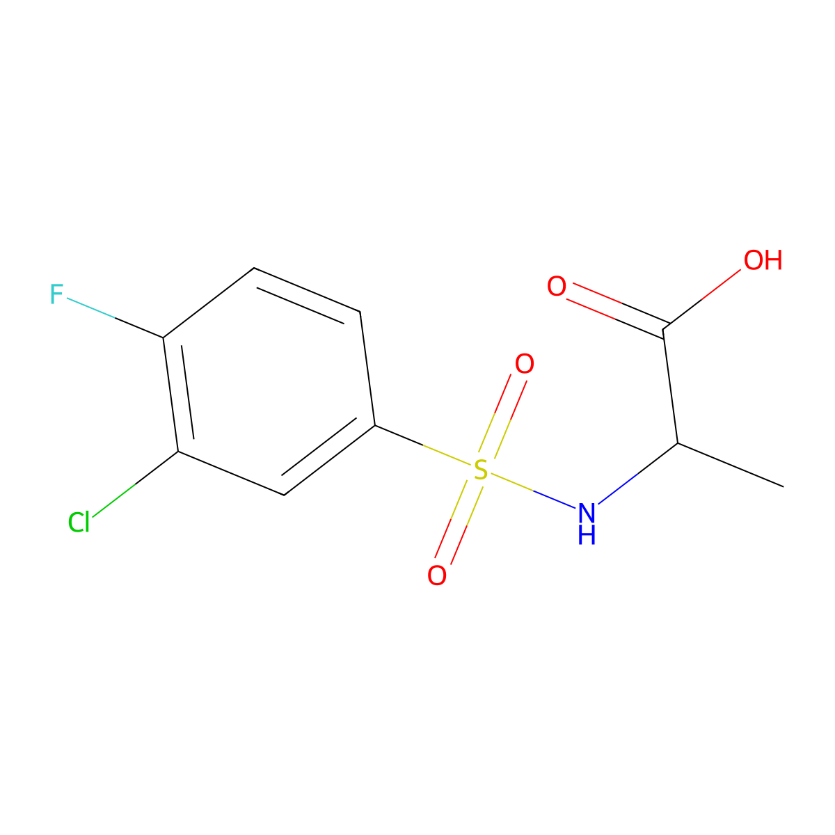 Alanine, N-[(3-chloro-4-fluorophenyl)sulfonyl]- molecular structure, CAS 1009505-66-1