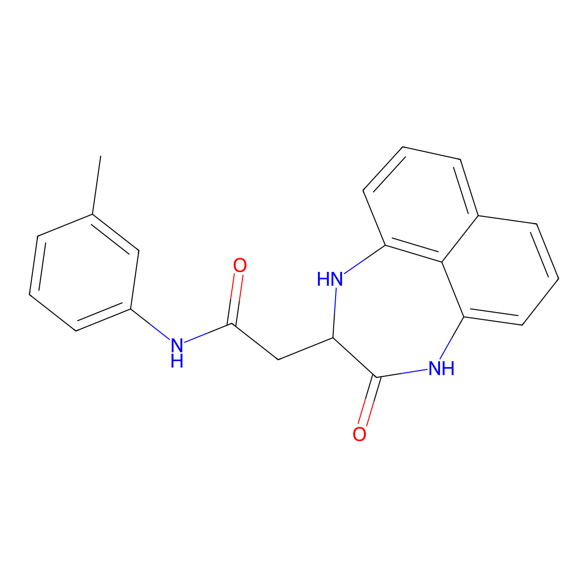 N-(3-methylphenyl)-2-(3-oxo-1,2,3,4-tetrahydronaphtho[1,8-ef][1,4]diazepin-2-yl)acetamide molecular structure, CAS 1009505-68-3