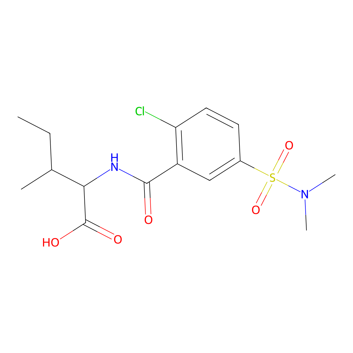 2-{[2-Chloro-5-(dimethylsulfamoyl)phenyl]formamido}-3-methylpentanoic acid molecular structure, CAS 1009512-36-0