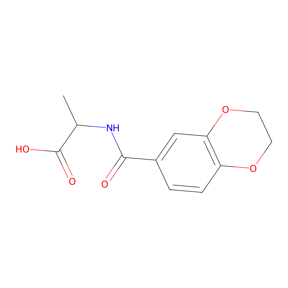 2-[(2,3-Dihydro-benzo[1,4]dioxine-6-carbonyl)-amino]-propionic acid molecular structure, CAS 1009513-69-2