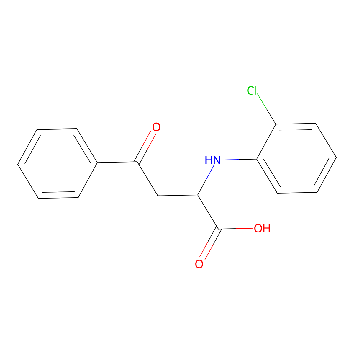 2-(2-Chloroanilino)-4-oxo-4-phenylbutanoic acid molecular structure, CAS 1009513-85-2