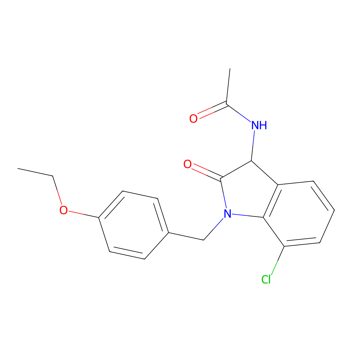 N-(7-chloro-1-(4-ethoxybenzyl)-2-oxoindolin-3-yl)acetamide molecular structure, CAS 1009515-39-2