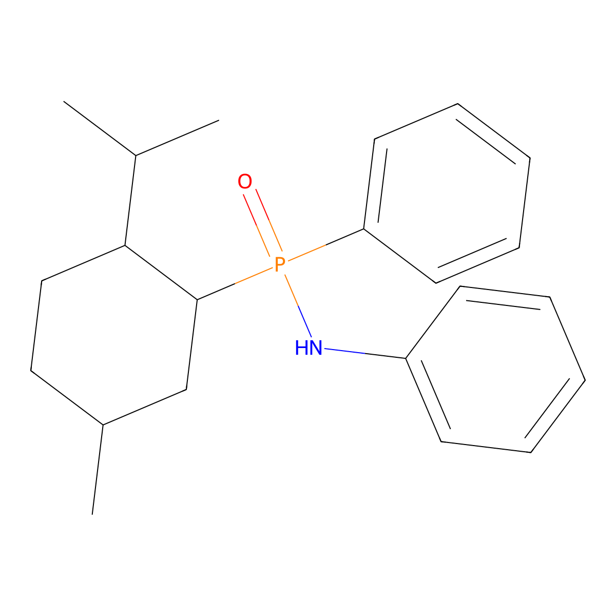 N-[(5-methyl-2-propan-2-ylcyclohexyl)-phenylphosphoryl]aniline molecular structure, CAS 1009516-15-7