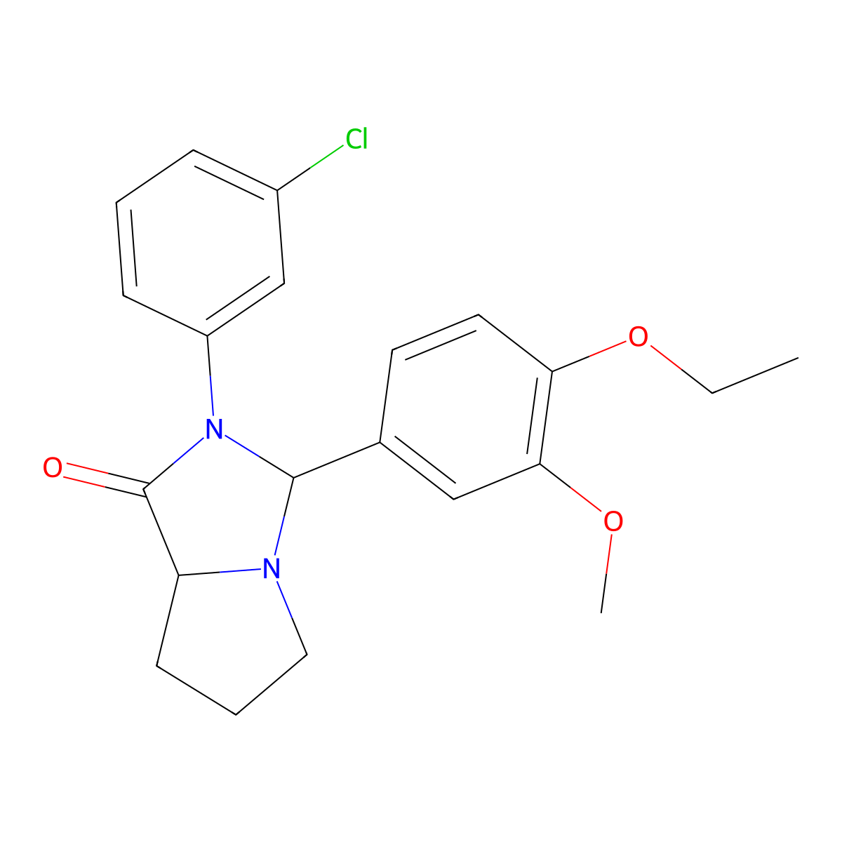 2-(3-chlorophenyl)-3-(4-ethoxy-3-methoxyphenyl)hexahydro-1H-pyrrolo[1,2-c]imidazol-1-one molecular structure, CAS 1009516-49-7