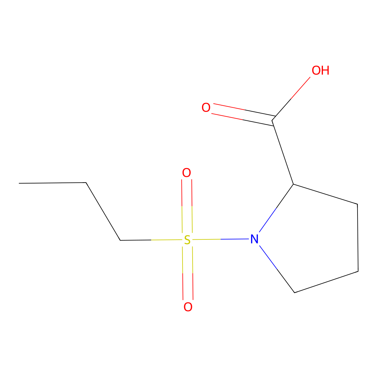 1-(Propane-1-sulfonyl)pyrrolidine-2-carboxylic acid molecular structure, CAS 1009517-64-9