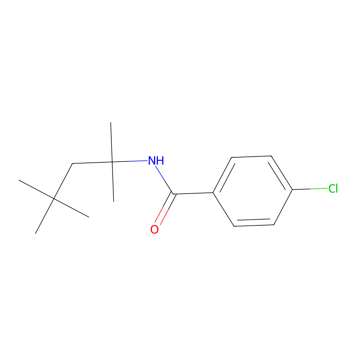 4-chloro-N-(2,4,4-trimethylpentan-2-yl)benzamide molecular structure, CAS 100952-68-9