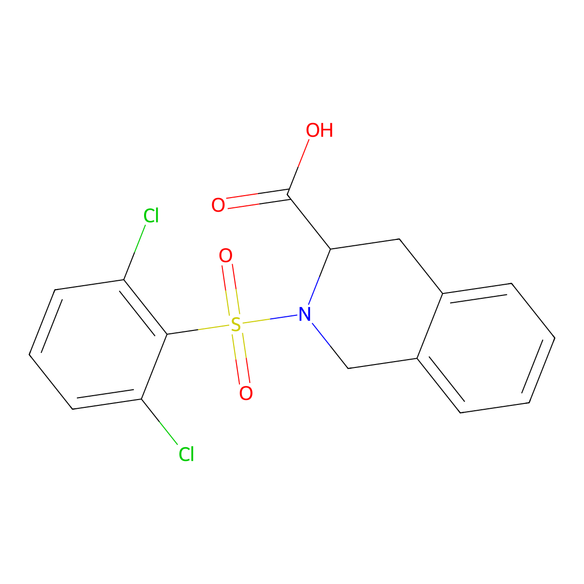 2-(2,6-Dichlorobenzenesulfonyl)-1,2,3,4-tetrahydroisoquinoline-3-carboxylic acid molecular structure, CAS 1009520-26-6