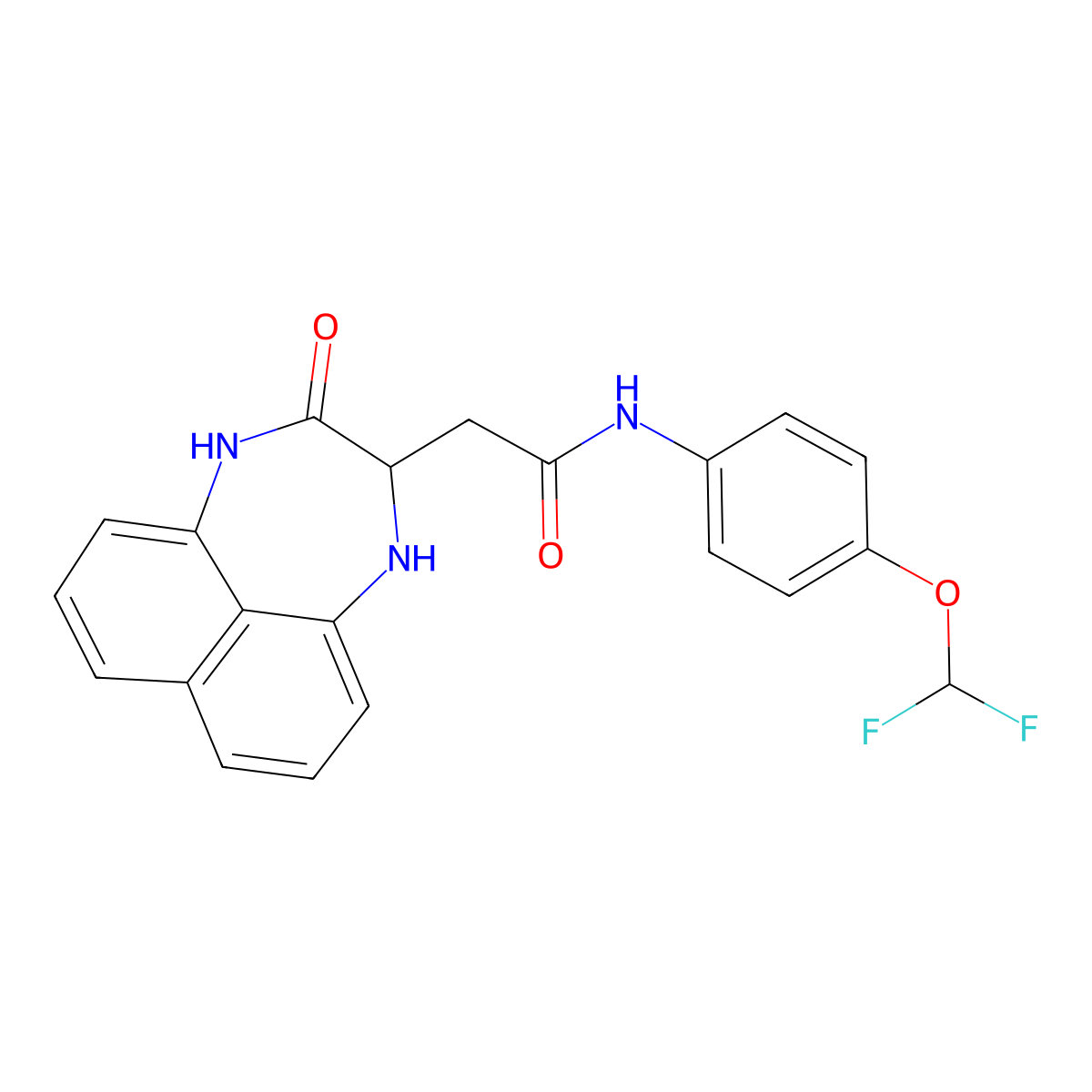 N-[4-(difluoromethoxy)phenyl]-2-(3-oxo-1,2,3,4-tetrahydronaphtho[1,8-ef][1,4]diazepin-2-yl)acetamide molecular structure, CAS 1009520-38-0