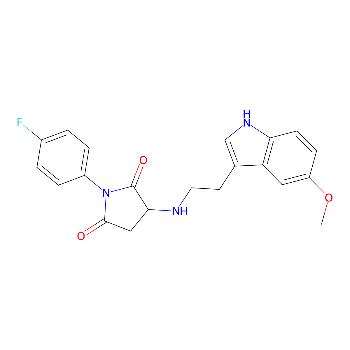 1-(4-fluorophenyl)-3-{[2-(5-methoxy-1H-indol-3-yl)ethyl]amino}pyrrolidine-2,5-dione molecular structure, CAS 1009522-11-5