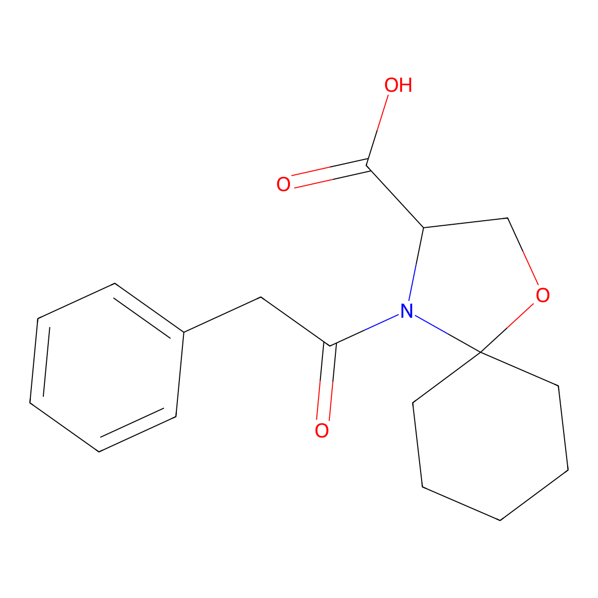 4-(2-Phenylacetyl)-1-oxa-4-azaspiro[4.5]decane-3-carboxylic acid molecular structure, CAS 1009523-76-5