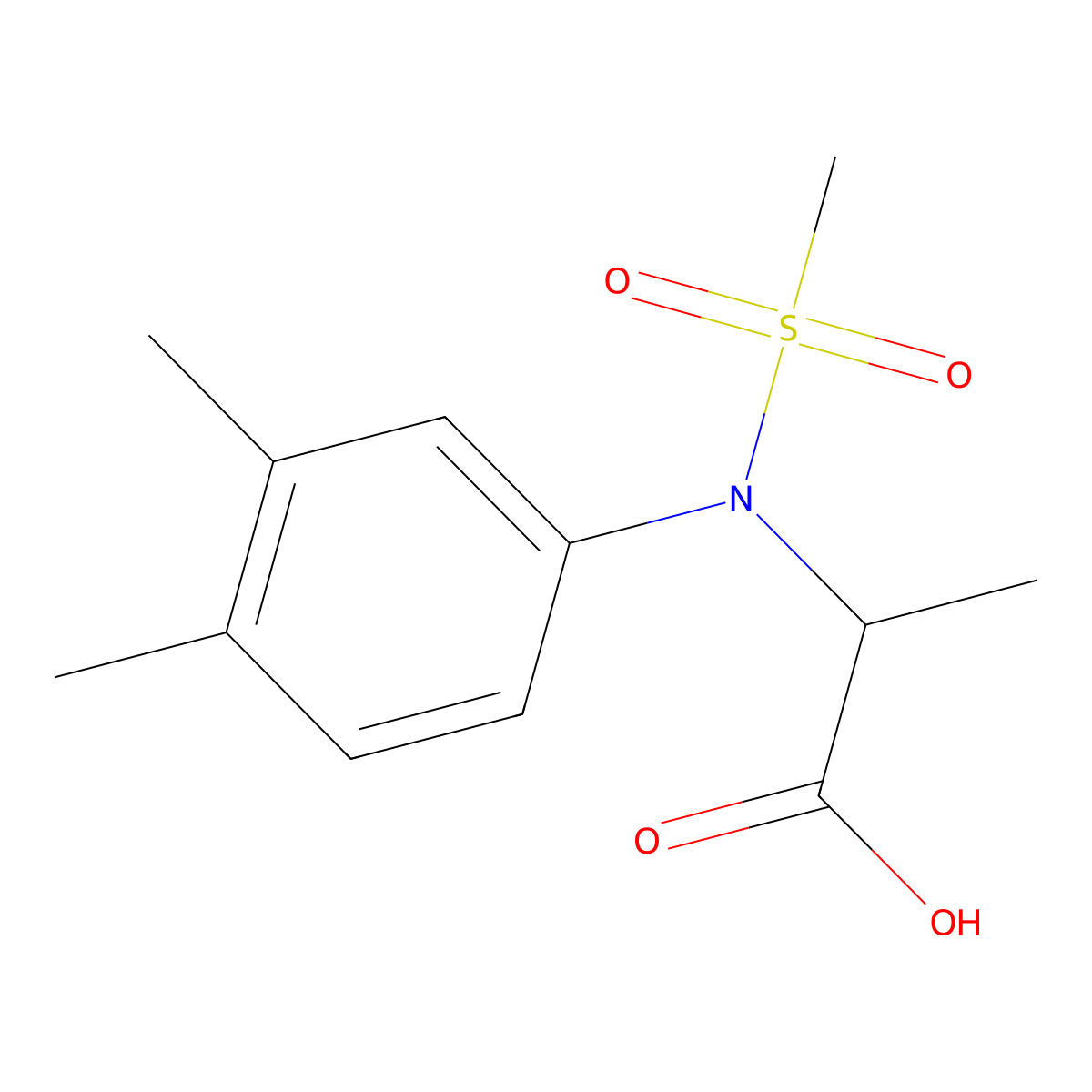 N-(3,4-Dimethylphenyl)-N-(methylsulfonyl)alanine molecular structure, CAS 1009526-62-8