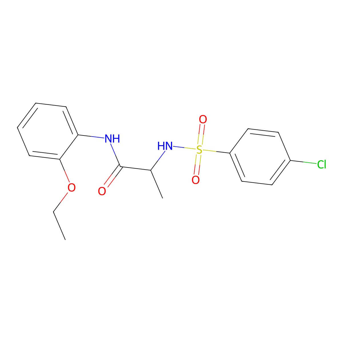 2-[(4-chlorophenyl)sulfonylamino]-N-(2-ethoxyphenyl)propanamide molecular structure, CAS 1009527-07-4