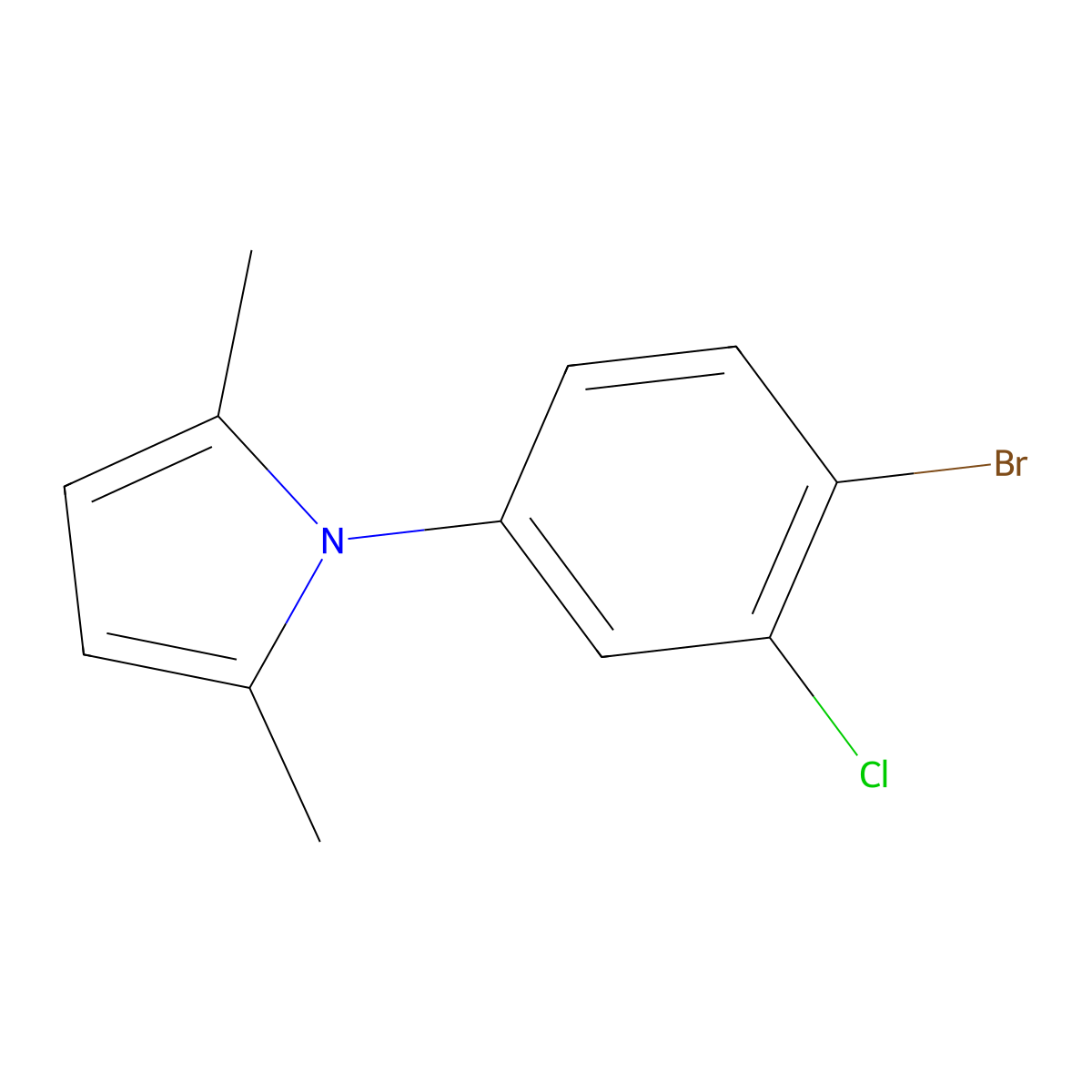 1-(4-bromo-3-chlorophenyl)-2,5-dimethyl-1H-pyrrole molecular structure, CAS 100953-48-8