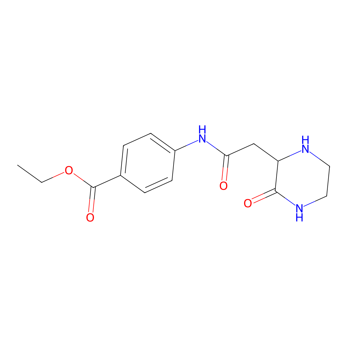 4-[2-(3-Oxo-piperazin-2-yl)-acetylamino]-benzoic acid ethyl ester molecular structure, CAS 1009534-08-0